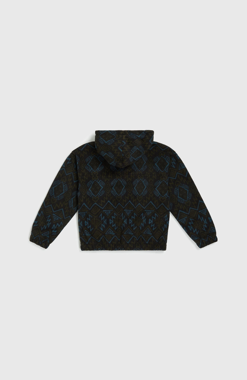Superfleece Half-Zip Hoodie Kids - Black Retro Ikat