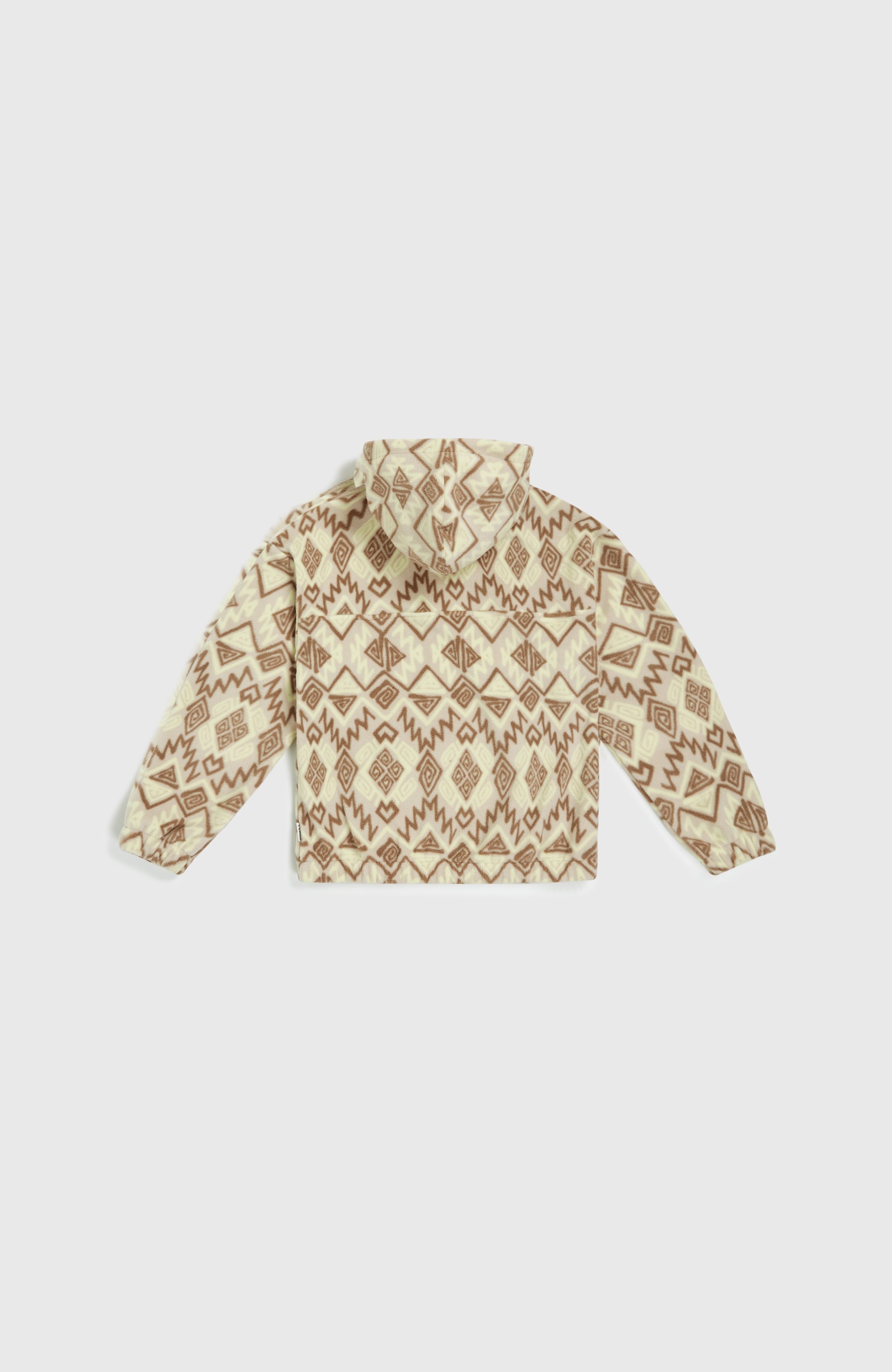 Superfleece Half-Zip Hoodie Kids - Grey Retro Ikat