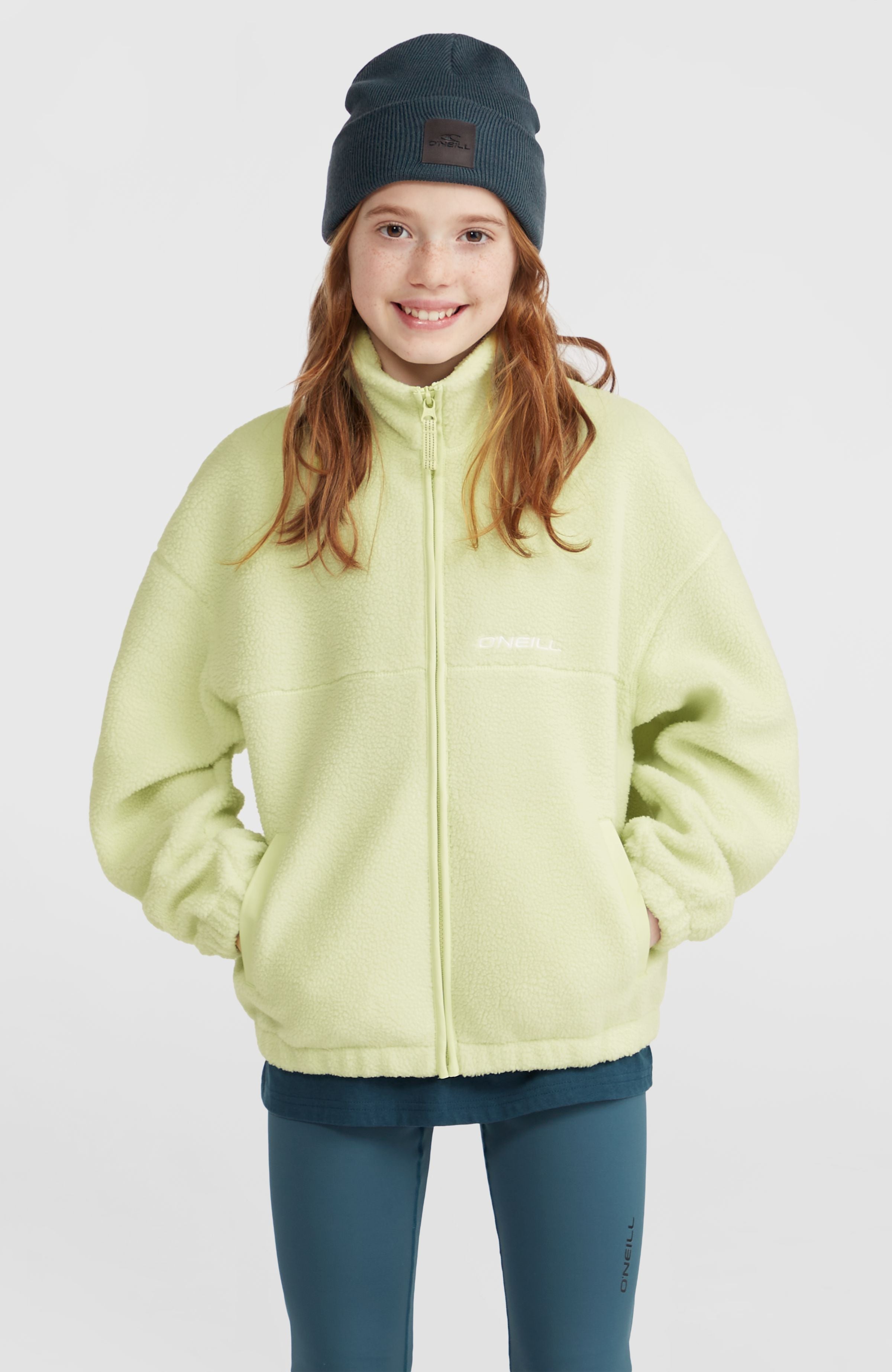 High-Pile Full-Zip Fleece Kids - Lime Wash