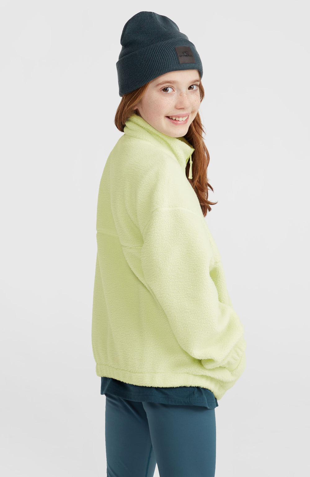 High-Pile Full-Zip Fleece Kids - Lime Wash