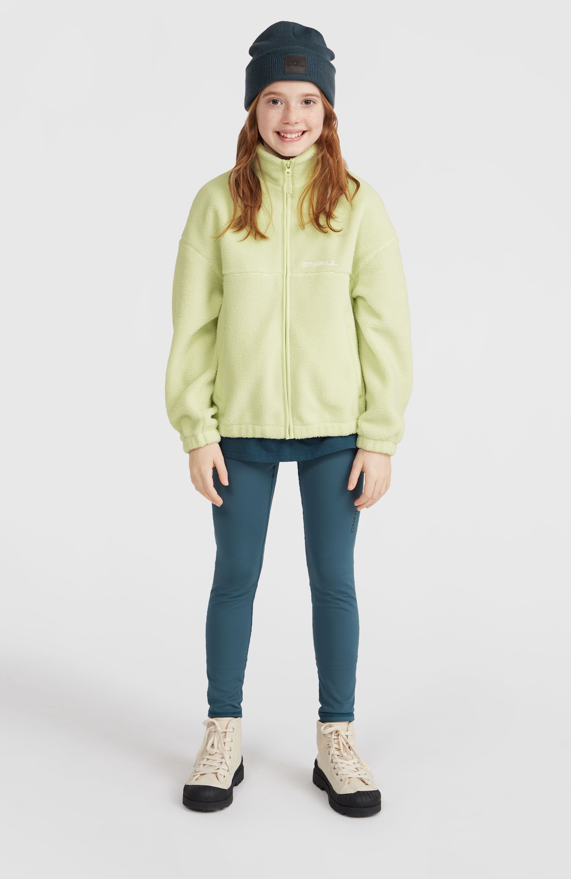 High-Pile Full-Zip Fleece Kids - Lime Wash