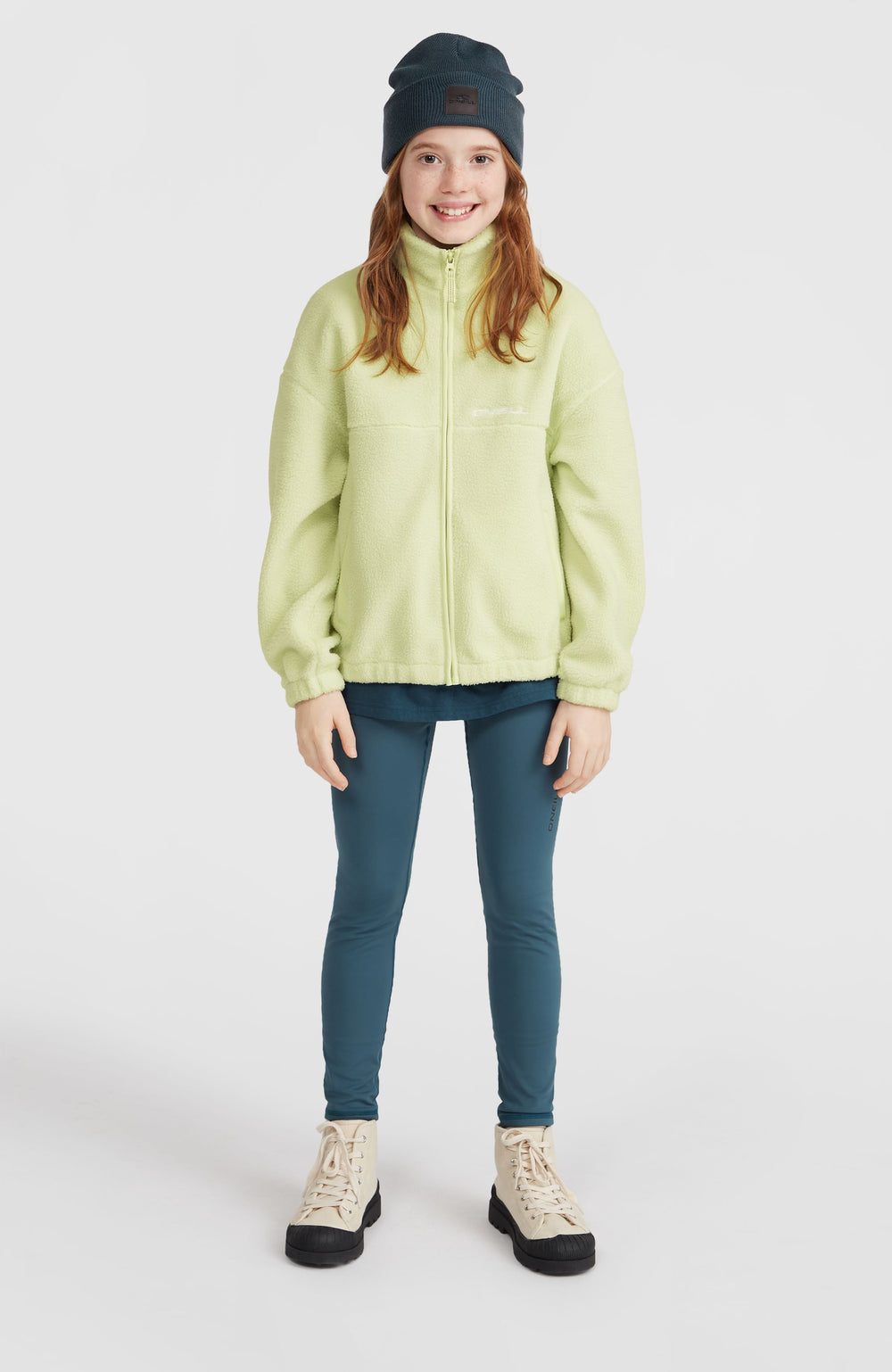 High-Pile Full-Zip Fleece Kids - Lime Wash